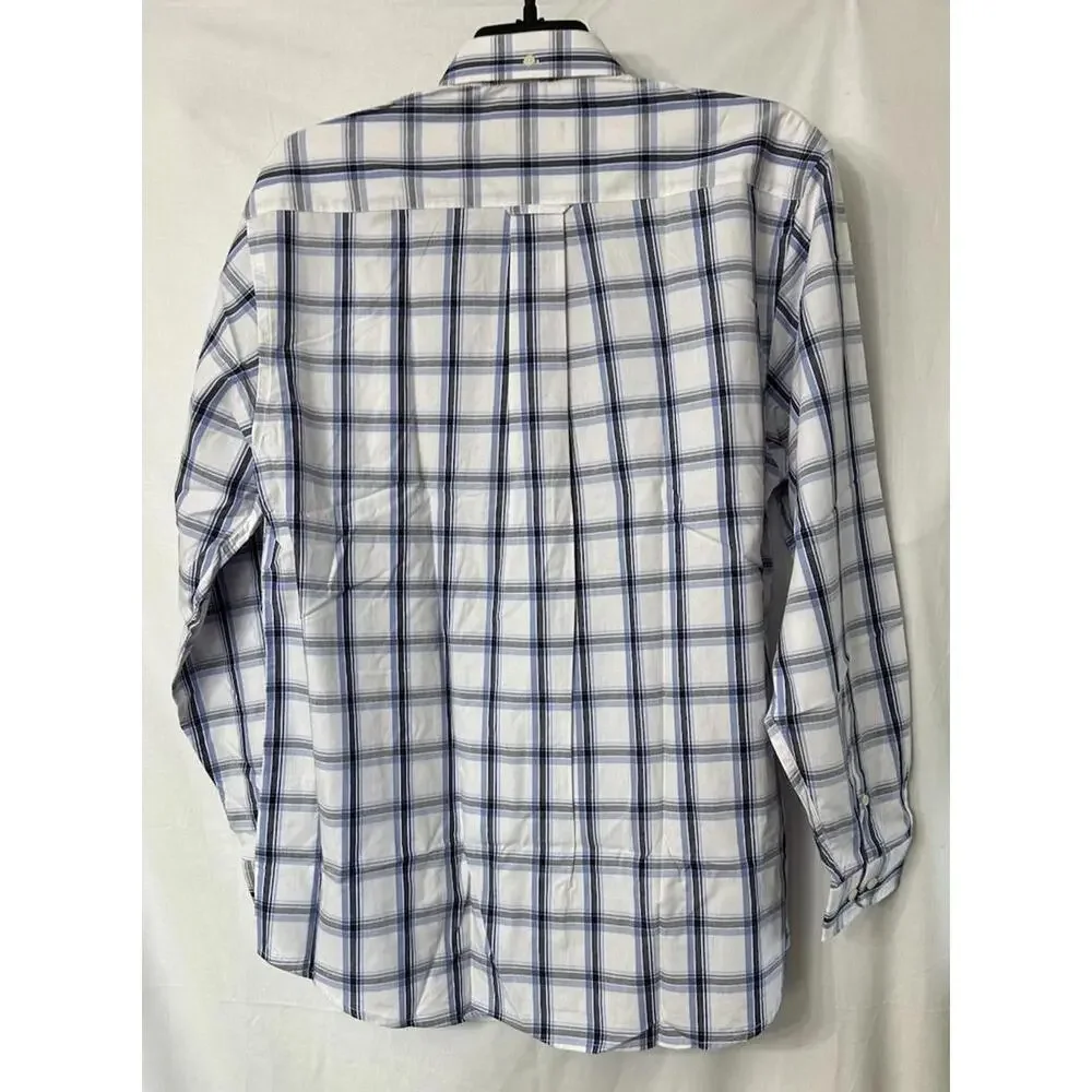 NWT Giovanni‎ Galli Mens Long Sleeve Button Plaid Shirt Size XL